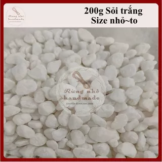 Sỏi trắng, 200g, size nhỏ・trung・to, làm trang trí tiểu cảnh, mô hình, hồ cá, chậu cây, sân vườn, handmade