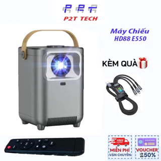 Máy Chiếu Mini HD88 E550 Màn Hình Full HD Cao Cấp Dễ Dàng Kết Nối Máy Tính, Điện Thoại Bằng Wifi, Dây HDMI, Máy Chiếu