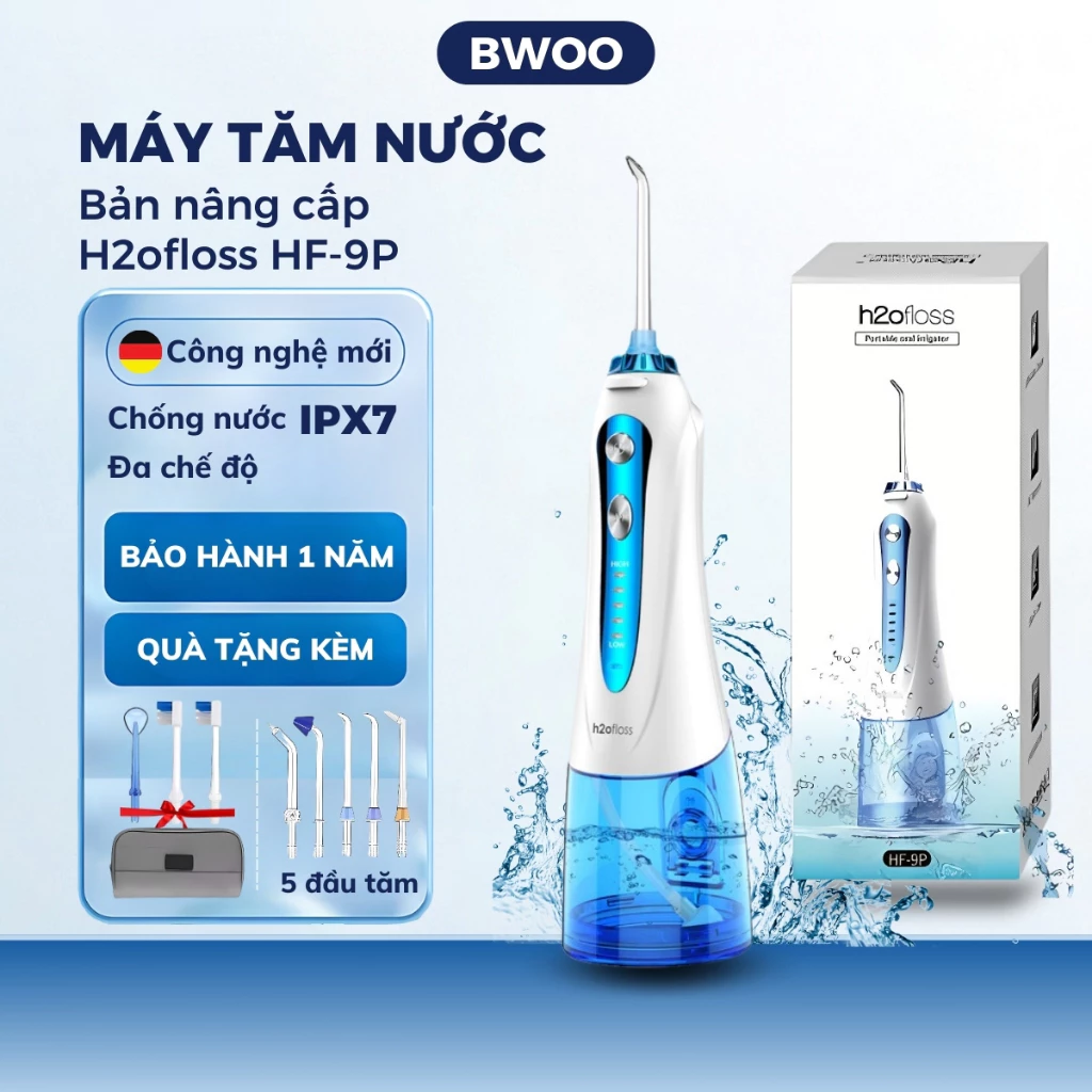 Máy tăm nước BWOO H2ofloss Hf 9P Phiên bản cải tiến mới nhất Cao cấp chính hãng Bh đổi mới 12 tháng