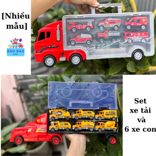 [Nhiều mẫu] Đồ chơi xe tải nhiều ngăn chở 6 xe con, xe container nhiều ngăn chở 6 xe con đồ chơi cho bé Đồ chơi xe ô tô