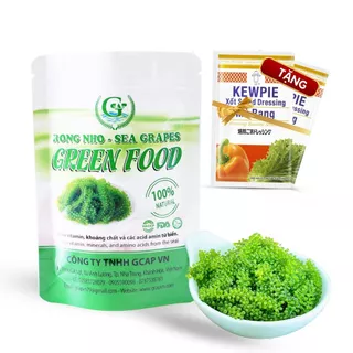 Rong nho tách nước GREEN FOOD túi 100gram (nở được 250 - 300 gram tươi)+tặng kèm 2 gói xốt 15ml