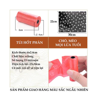 Túi Nilon Hốt Dọn Phân Chó Mèo Tiện Dụng - 1 Cuộn