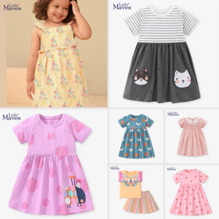 BST váy hè họa tiết dễ thương cho bé gái Little Maven thời trang trẻ em từ 2-7 tuổi