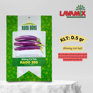 Hạt giống Cà Tím Rado 205 (0,5g~100 hạt) hiệu Rạng Đông sinh trưởng khoẻ, kháng sâu bệnh tốt | Đất trồng cây Lavamix