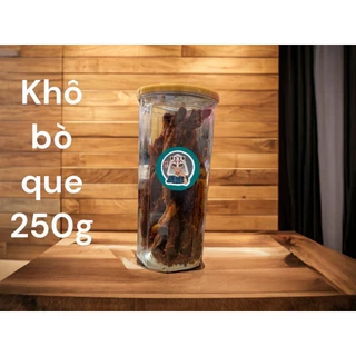 Khô bò que Hồng Ngự hảo hạng hũ 250g mềm ngon - bò khô ăn vặt