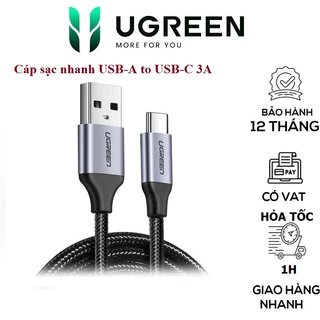 Cáp sạc nhanh USB Type C dài 2m Ugreen 60128 hàng chính hãng cao cấp