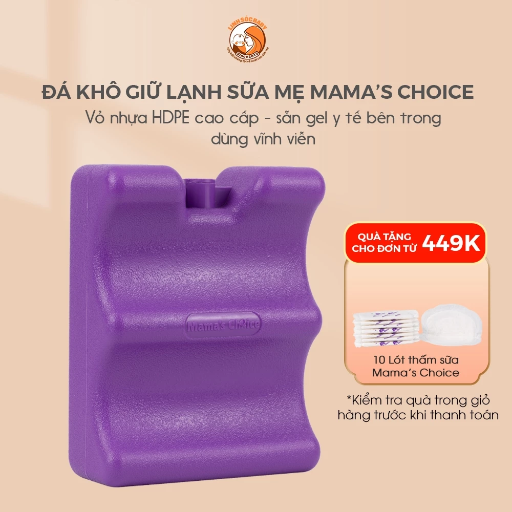 Đá khô giữ lạnh Mama's Choice | Bảo quản sữa mẹ lên đến 14 giờ, thiết kế 2 sóng phù hợp các loại bình sữa