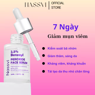 Serum Giảm Mụn Mờ Thâm Nassvi Benzoyl Peroxide giảm mụn viêm, mụn bọc, mụn đầu đen cho mọi loại da