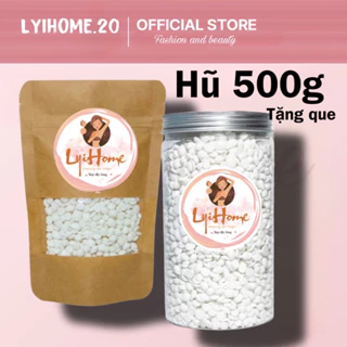 [CHE TÊN] Hũ 500g sáp wax lông sữa dừa cao cấp, kèm que phết wax các vùng lông nách bikini dùng cho da nhạy cảm lyihome