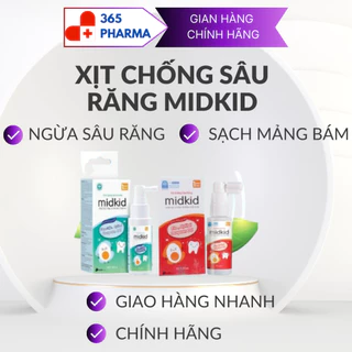 Xịt chống sâu răng MIDKID cho bé từ 1 tuổi giúp làm sạch và bảo vệ men răng, ngăn ngừa mảng bám ố vàng, hà mủn