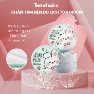 Khăn tắm nén du lịch dùng 1 lần kích thước 70x140cm thấm hút nhanh, nhỏ gọn, tiện lợi