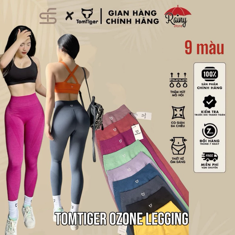 [ CHÍNH HÃNG- FORM NHỎ ] TOMTIGER OZONE Quần Dài Tập Gym, Yoga KHÔNG CHUN MÔNG, Vải Dệt Kim Dày Đanh- Rainy Store