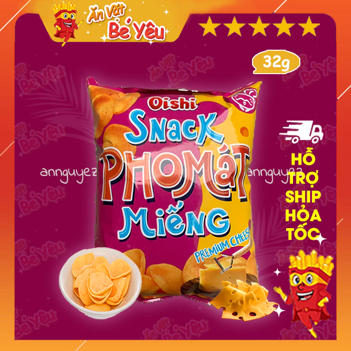 Bim bim Oishi snack pho mát miếng 32g phomat