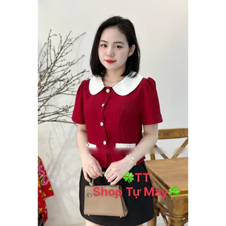 ÁO KIỂU SƠ MI CÔNG SỞ BÂU SEN PHỐI DỂ THƯƠNG THANH LỊCH TAY NGẮN CHẤT VẢI COTTON LẠNH MỀM MÁT CTL0060