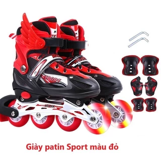 Giày patin cao cấp Sport chính hãng, khung thép, bánh cao su phát sáng