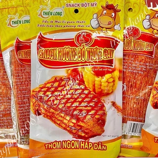 Com bo 10 gói Snack hương bò thơm cay, sườn bò miếng Thiên Long (gói 30g)