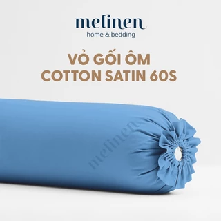 Vỏ Gối Ôm Cotton Satin Màu Trơn Melinen 35x100cm cột dây có khoá kéo (nhiều màu)