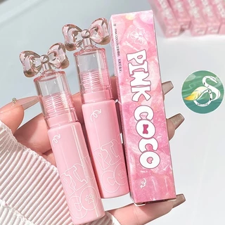 (Bán buôn sỉ) Son Kem Bóng Pink COCO nơ hồng trang điểm môi căng mọng Chống Thấm Nước Lâu Trôi Son21