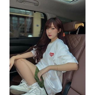 Áo thun trái tim basic MIXER "Mini Heart Tee" nam nữ Unisex dáng rộng vải Cotton 2 chiều cao cấp