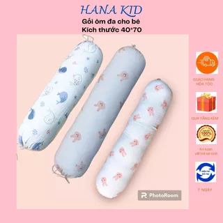 Gối Ôm Cho Bé, Xô Muslin Cao cấp, Bông Hạt Kháng Khuẩn, Không Bụi, Kích Thước 60*40, Hana kid