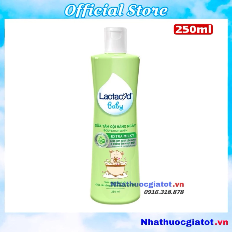 Sữa Tắm Gội Trẻ Em Lactacyd Extra Milky Bảo Vệ, Nuôi Dưỡng Da và Tóc Bé Vượt Trội 250ml