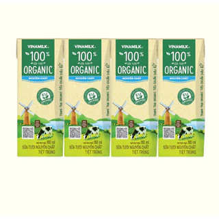 Lốc 4 hộp sữa tươi Vinamilk Organic 180ml