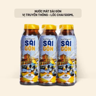 Lốc 6 chai nước mát Sài Gòn vị truyền thống chai 500ml