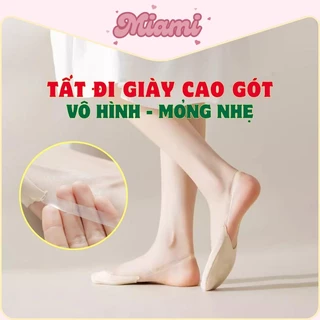 Tất Nửa Bàn Chân Nữ Mang Giày Cao Gót Chống Trơn Trượt Có Dây Đeo Tàng Hình Sau Gót Chân Miami Socks