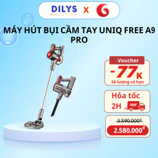 Máy hút bụi cầm tay không dây UNIQ Free A9 Pro Bộ Lọc HEPA Kép Lực Hút Mạnh 19000Pa Đa Năng Pin Sạc Hút Giường Nệm