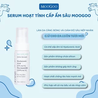 Serum cấp ẩm sâu hoạt tính dùng cho da khô MooGoo 25ml Hyaluronic Acid (2%), Niacinamide (10%) - hàng Úc chính hãng