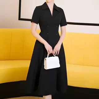 ĐẦM T3D EVENING MIDI IN BLACK