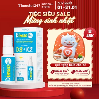 Dimao pro D3 K2 dạng xịt ,hỗ trợ tăng chiều cao Valens Dimao pro Spray D3k2 ,tăng cường hấp thu Canxi cho Bé, Date 2025