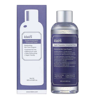 Nước Hoa Hồng Không Mùi Dành Cho Da Nhạy Cảm Klairs Supple Preparation Unscented Toner 180ml Sản Phẩm Chính Hãng