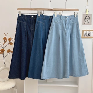 Chân Váy Jeans Túi Cách Điệu MINZ STORE Mã 005, Thiết Kế Dáng Xòe Phong Cách Hàn Quốc