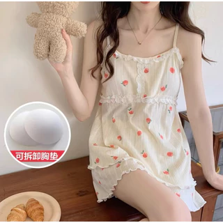 BST ĐỒ BỘ NGỦ HAI DÂY CÓ MÚT NGỰC MẶC NHÀ CUTE PIJAMA NỮ MÙA HÈ