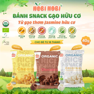 Bánh Snack Gạo Hữu Cơ Nobi Nobi 40g Cho Bé Ăn Dặm Từ 18 Tháng Tuổi