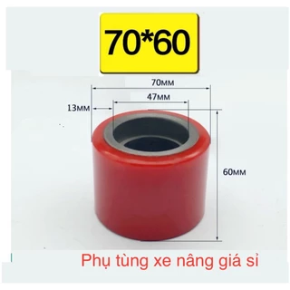 Banh xe nâng tay PU 70X60, bánh xe đẩy PU 70X60