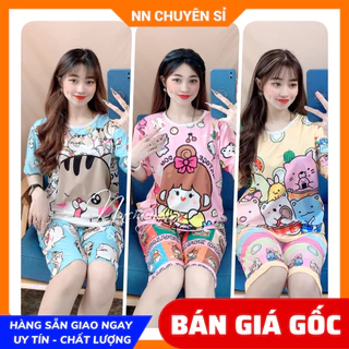 Đồ bộ nữ mặc nhà chất thun mềm mát in hình thỏ hoạt hình dễ thương DBRBLSIZE M