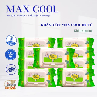 Combo 9 gói khăn ướt Max Cool 80 tờ, không hương