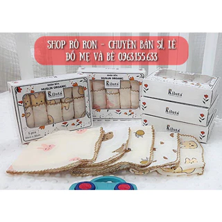 Set khăn sữa Muslin cao cấp KILUTA - Khăn xô sữa Organic 2 lớp siêu mềm cho bé sơ sinh - Shop Rô Ron