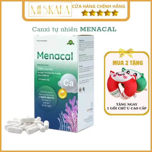 Menacal, Canxi bà bầu, Vitamin d3k2, DHA, Giúp bổ sung các loại vitamin, canxi từ tảo biển cho bà bầu ( hộp 60 viên )