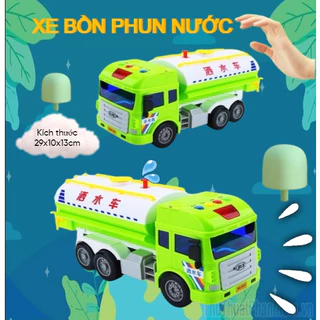 Ô tô đồ chơi xe bồn chở nước cỡ lớn cho bé có âm thanh đèn và vòi phun nước, đồ chơi bé trai.