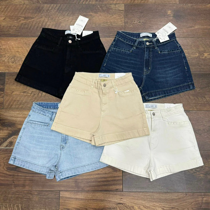 Quần Short Jeans Lưng Cao Co Giãn Chuẩn Xịn