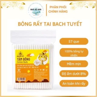 Tăm bông ngoáy tai Bạch Tuyết cho người lớn, trẻ em 100% bông xơ tự nhiên.