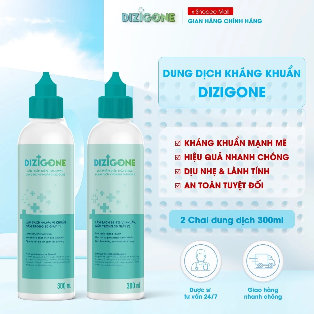 [COMBO] Dung dịch kháng khuẩn DIZIGONE chăm sóc tổn thương lành nhanh, không xót, ngừa sẹo - 2 chai 300ml