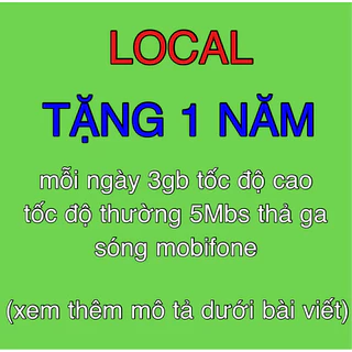 SIM LOCAL Dùng Mạng 1 Năm