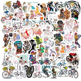 Set 50 cái Sticker Xe Đạp dán mũ bảo hiểm, hình dán bike chống nước, decal trang trí xe đạp