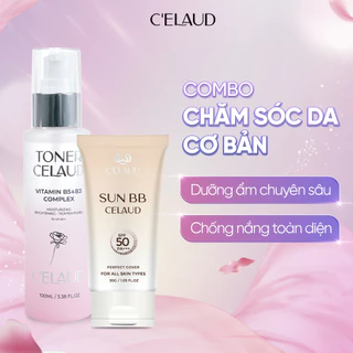 COMBO Toner Tăng Cường Dưỡng Ẩm-Hồi Phục Làn Da VÀ Kem Chống Nắng Nâng Tone Kiềm Dầu | CELAUD