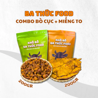 [COMBO 400] 200Gram Khô Bò Cục + 200Gram Khô Bò Miếng To Ba Thức Food chuẩn đặc sản Tây Nguyên