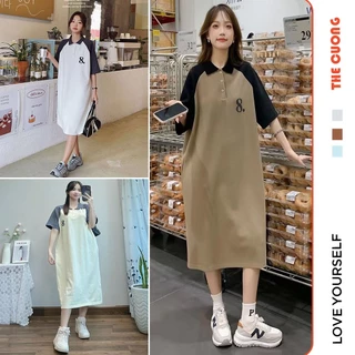 VÁY BẦU CÔNG SỞ CỔ SƠ MI C8805 THIẾT KẾ 2 MÀU TRANG NHÃ KIỂU DÁNG THANH LỊCH TRẺ TRUNG HOT TREND FREESIZE